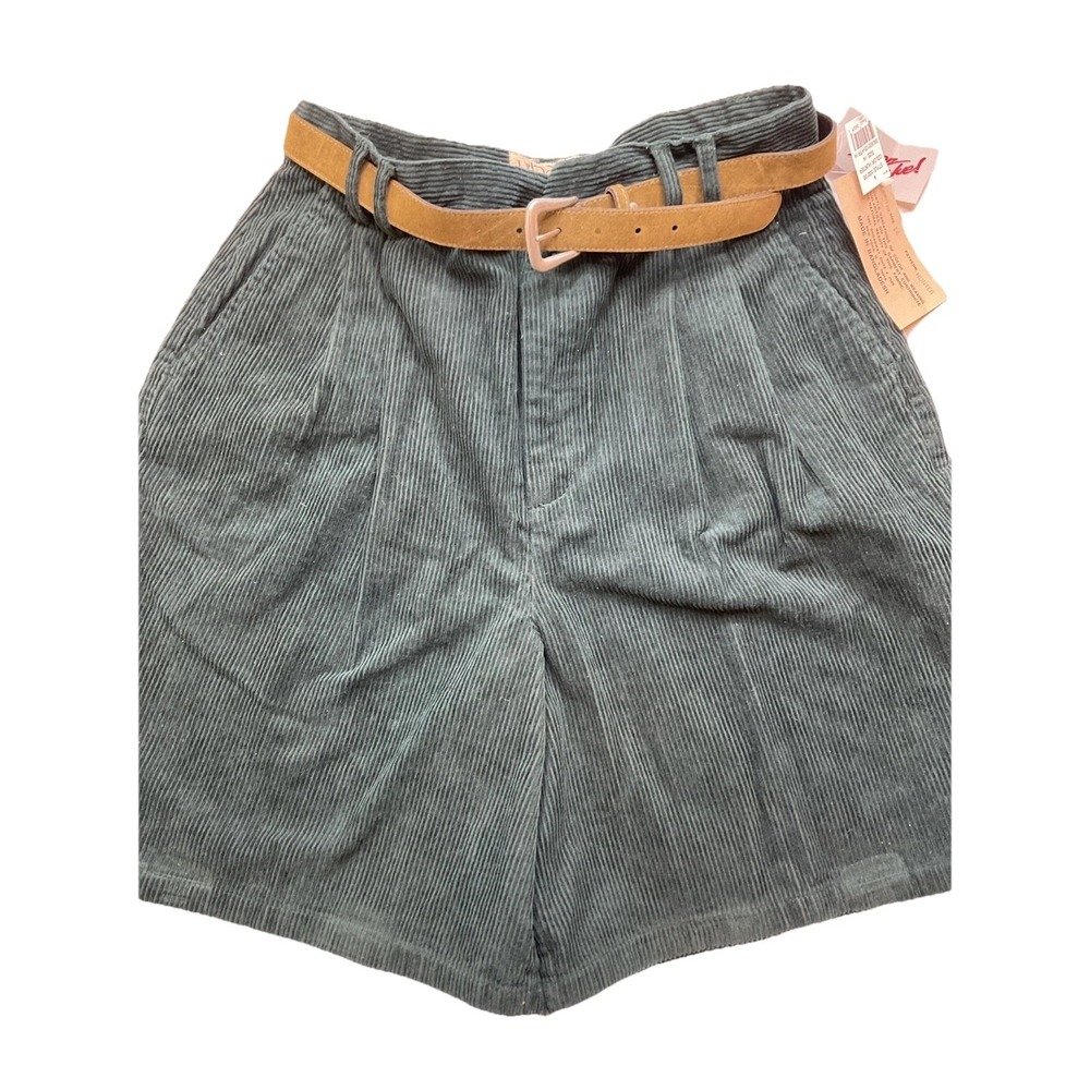 Corduroy‎ Bermuda Shorts Green Urban Oasis Vintage Preppy 80s Academia